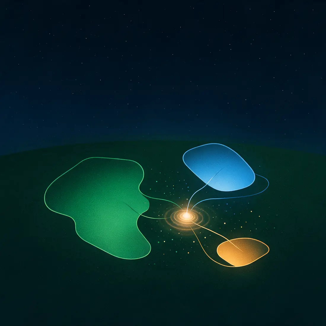 Abstract forest-green territory visualization